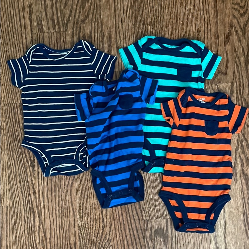 Carters size 0-3m/3m striped onesies